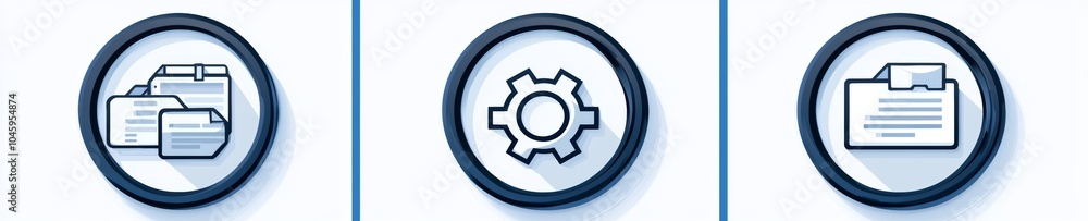 Poster data management icon. file management or folder manager modern line logo. data storage setting symbo