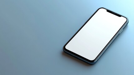 Smartphone mockup, blank screen, tilted angle, vector illustration
