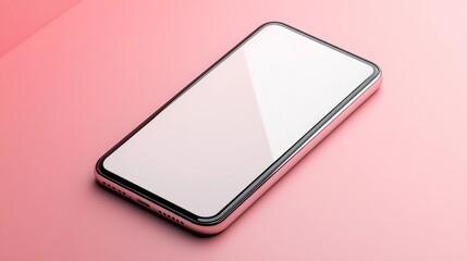 Smartphone mockup, blank screen, tilted angle, vector illustration