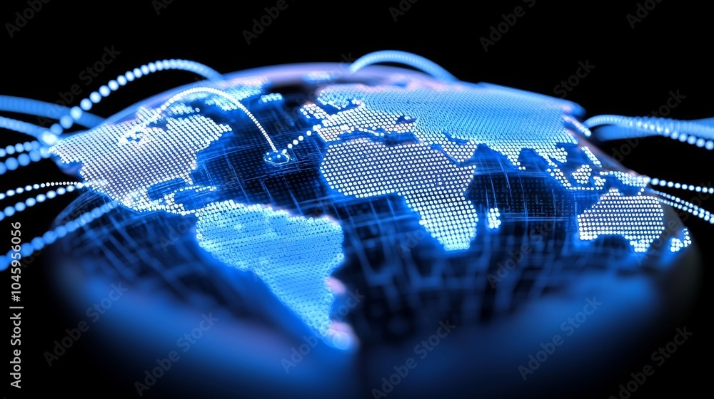 Poster an understanding of the global network and connectivity of the world, the concept of high speed data
