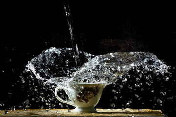 water splash in a glass