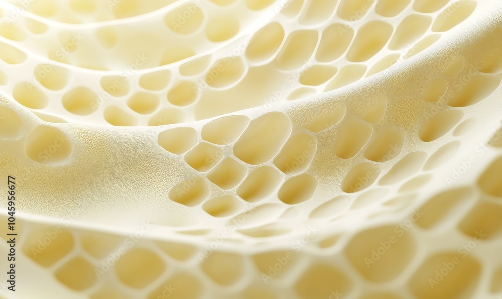 Poster smooth surface featuring a pale yellow honeycomb pattern with a soft texture and undulating lines, c
