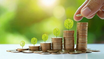 illustration concept of financial investment with stack of coins