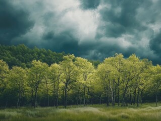 Ethereal Aspens in the Mist