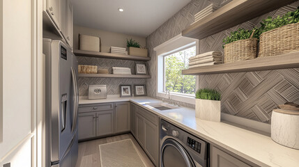  a contemporary laundry room with stainless steel 