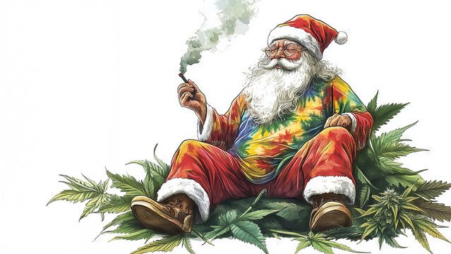 Santa cannabis graphics