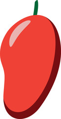 Illustration Of Fresh Red Mango, Ripe Mango