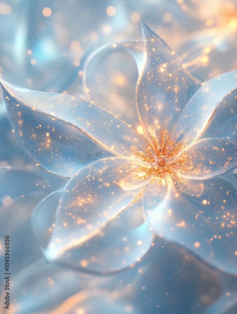 Aufkleber delicate snowflake shapes glow in icy shades, creating a mesmerizing atmosphere filled with enchanti