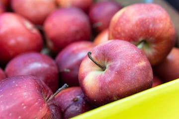 agriculture organic diet food green produce red market raw fresh healthy fruit apple