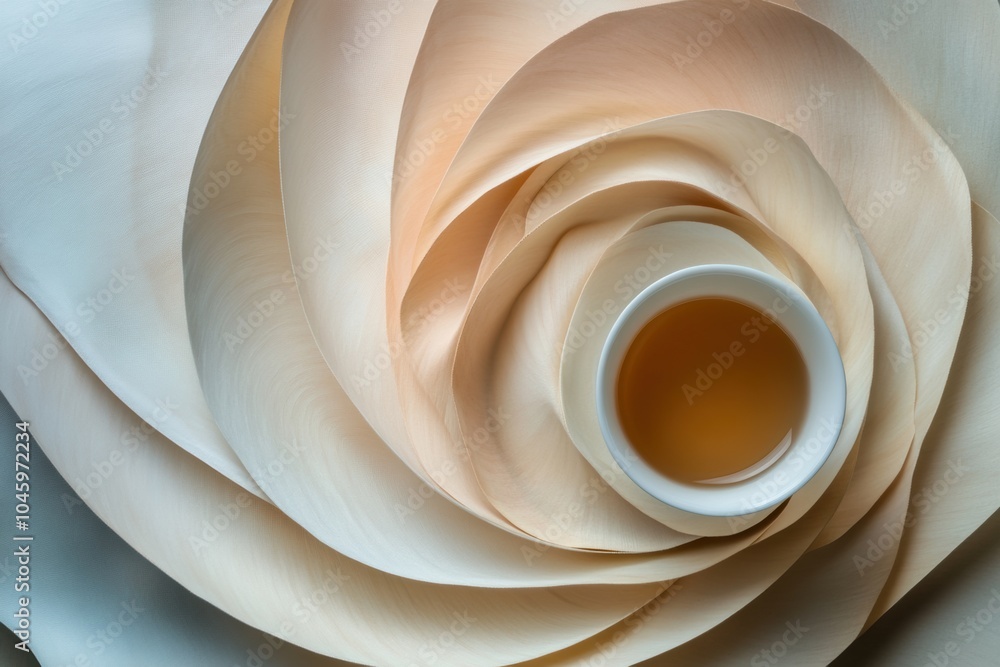 Leinwandbilder delicate abstract swirling patterns of tea emerge against muted natural hues, evoking a sense of cal