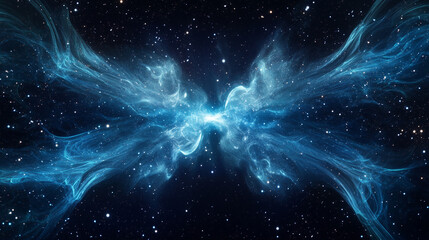 Cosmic Energy Burst in Starry Night Sky   Abstract Space Background