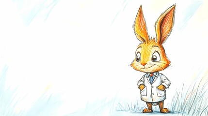Naklejka premium Anthropomorphic animal doctor, great for stock illustrations related to medical services, health clinics, and veterinary care