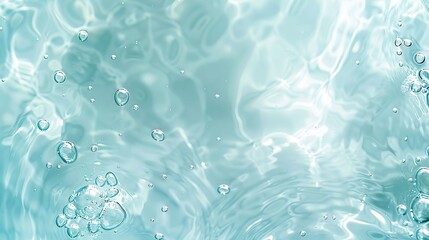close-up of water surface with air bubbles in blue water background