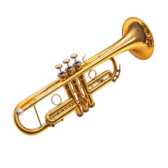 A shiny golden trumpet with intricate details, perfect for music enthusiasts and artistic designs.