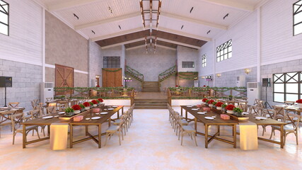 パーティー会場　3DCGレンダリング