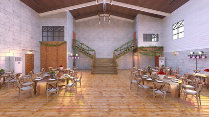 パーティー会場　3DCGレンダリング