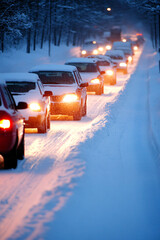 Traffic in snowy weather