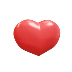 Glass red heart on transparent background. PNG. Love, Valentine's Day, beautiful. 3d rendering. Red hearts on transparent background