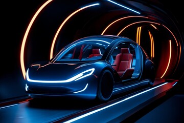 A futuristic city where people are acting boldly and moving forward without hesitation, capturing the energy and drive of a fast-paced world