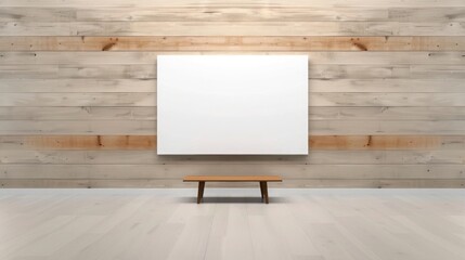 Blank White Cardboard Sign on Rustic Brown Wood Background