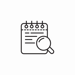 notepad search icon sign vector