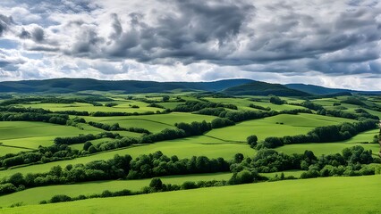 landscape with hills and clouds