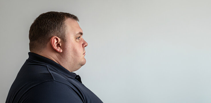 Man with short hair posing with copyspace