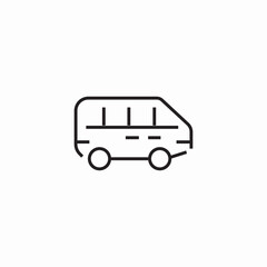 mini bus icon sign vector