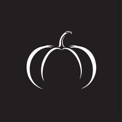 Pumpkin In cartoon, hand-drawn flat style. image for social media, websites and UI. Isolated 2D vector design in logo, icon, sketch style, simple line vector, single color. AI Generative Art.