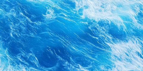 Vibrant ocean waves in varying shades of blue, creating a serene and dynamic underwater scene.