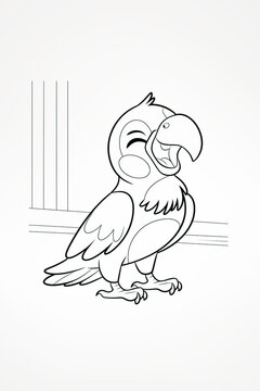 Fr&ouml;hlicher Papagei &ndash; Ein farbenfroher Freund zum Ausmalen, Lachender Papagei &ndash; Spa&szlig; und Freude im Ausmalbild, Ein bunter Vogel &ndash; Papageienabenteuer f&uuml;r kreative Kinder