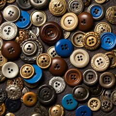 A close-up view of a collection of assorted buttons.