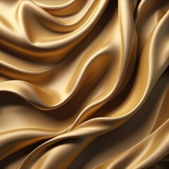 Obraz premium Golden silk fabric draped gracefully showcasing soft folds and textures under diffused lighting