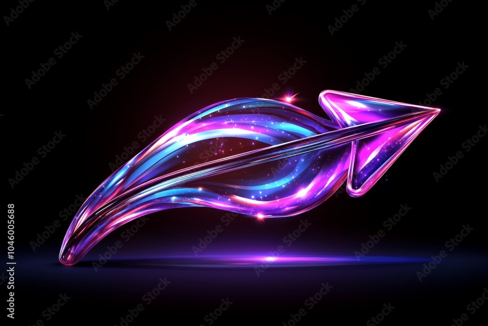 Poster Abstract minimalist design of an arrow shooting forward, representing progress and confidence in taking action