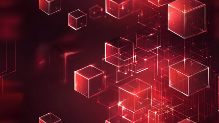 Discover a Vibrant Digital Scene of Glowing Cubes on a Dark Backdrop, Ideal for Tech Themes