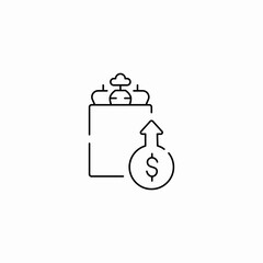 shopping price growth icon sign vector