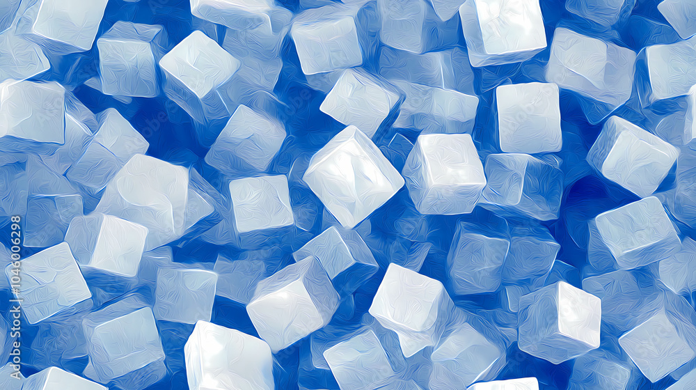 Poster exploring a dynamic background of translucent cubes ideal for technological themes and designs