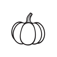 Pumpkin In cartoon, hand-drawn flat style. image for social media, websites and UI. Isolated 2D vector design in logo, icon, sketch style, simple line vector, single color. AI Generative Art.