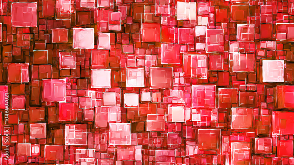Aufkleber a vibrant array of red cubes creating a dynamic background for innovative technology presentations