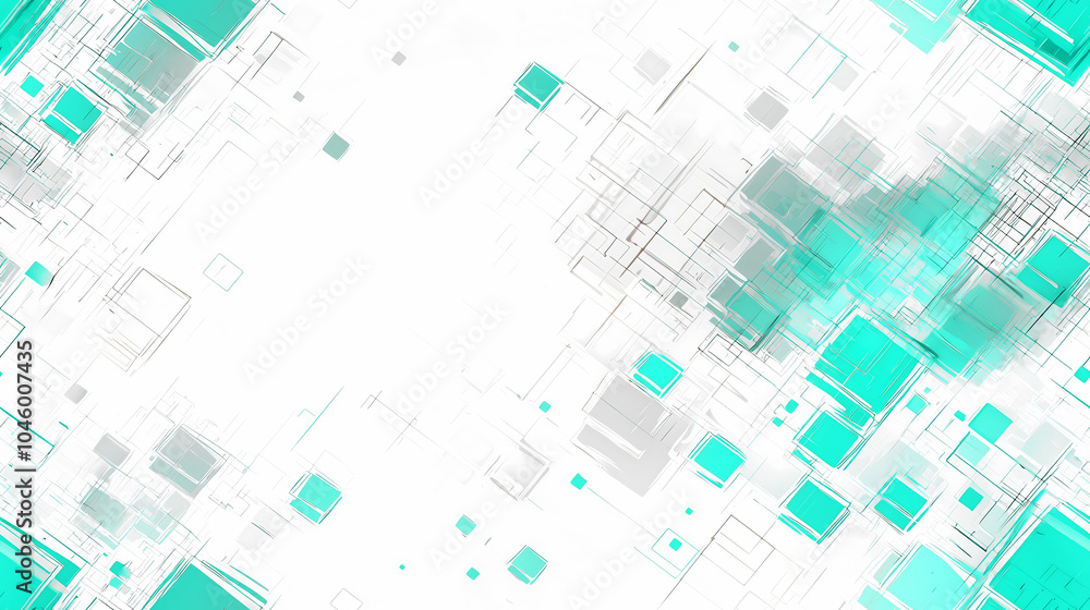 Aufkleber innovative technology backdrop featuring overlapping translucent cubes and abstract patterns