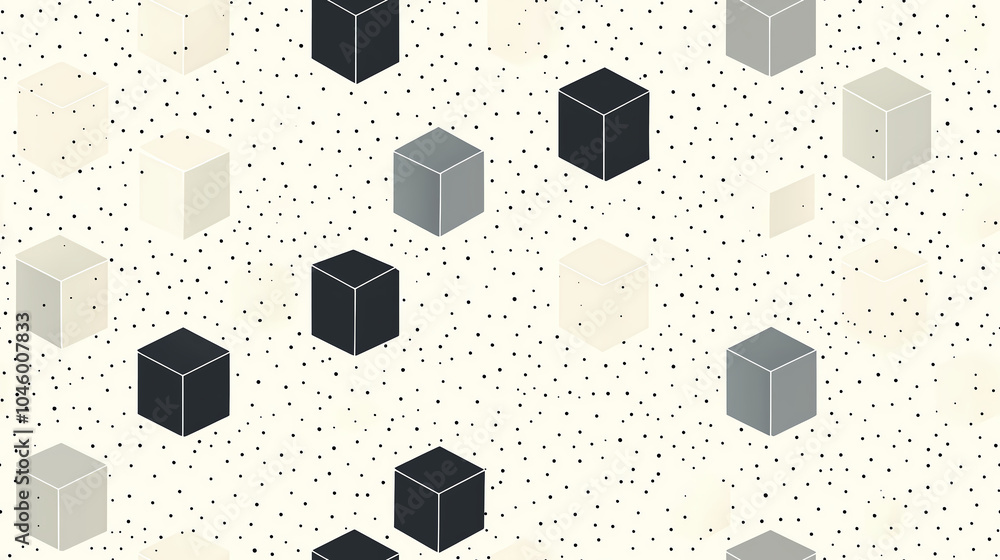 Aufkleber innovative abstract technology background featuring floating cubes on a minimalistic surface