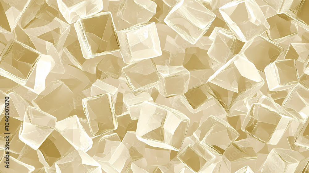 Poster exploring the intricate design of translucent cubes that enhance modern tech backgrounds