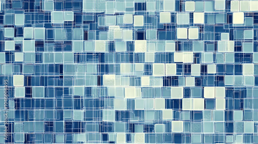 Aufkleber captivating blue cube patterns create a dynamic technology backdrop for modern designs