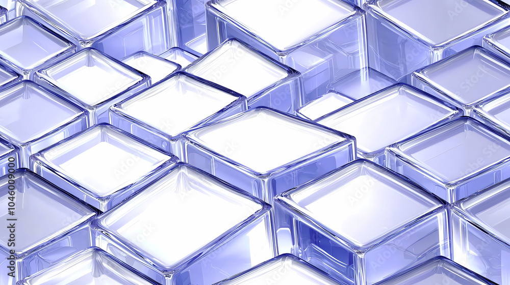 Aufkleber shimmering translucent cubes form a dynamic background for innovative technology concepts