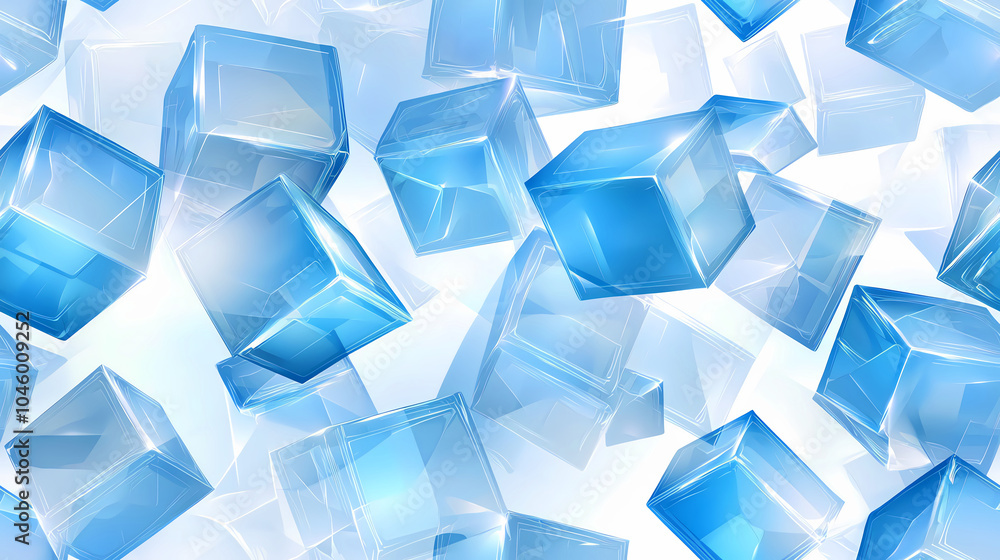 Aufkleber dynamic blue cubes creating a captivating technological background in a modern digital world