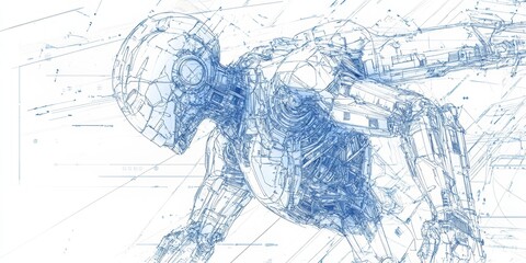 Futuristic AI Robot Blueprint