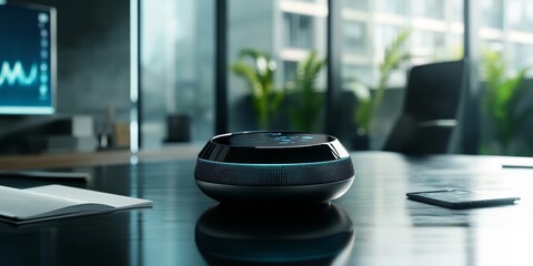 Futuristic Voice-Controlled Office Desk