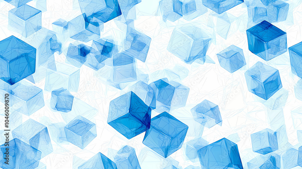 Aufkleber floating blue cubes create a dynamic backdrop for innovative technological presentations