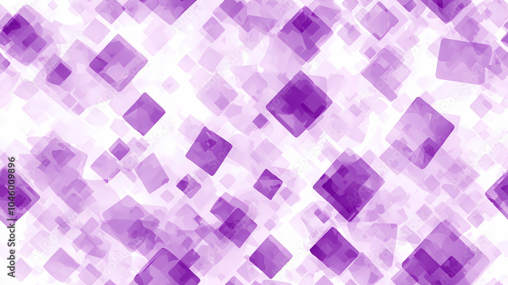 Poster a vibrant blend of translucent purple cubes creating an abstract digital technology backdrop