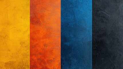 Grainy Color Gradient Abstract Background in Dark Orange, Yellow and Blue with Black Noise Texture - Perfect for Banner, Poster, Header, Backdrop Design